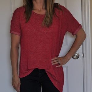 Bobeau small red asymetrical tshirt